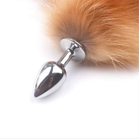 Real Fox Tail Butt Plug With Golden Fur And Metal Anal Plug Uk