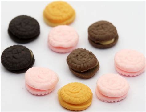 Cute Kawaii Oreo Mini Cookie Clay Deco 10 Pieces Miniature Items