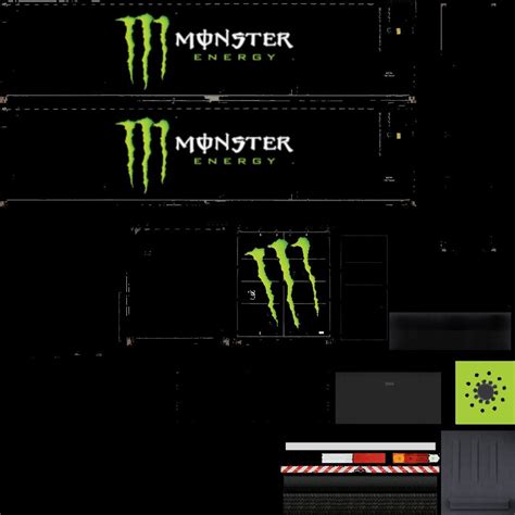 The Monster Energy Logo Is Shown In Three Different Colors And Font