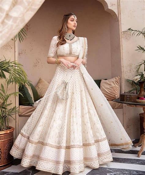 Simple White And Gold Lehenga Atelier Yuwaciaojp