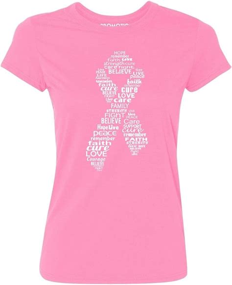 Pink Ribbon Breast Cancer Awareness Womens T Shirt Clothing