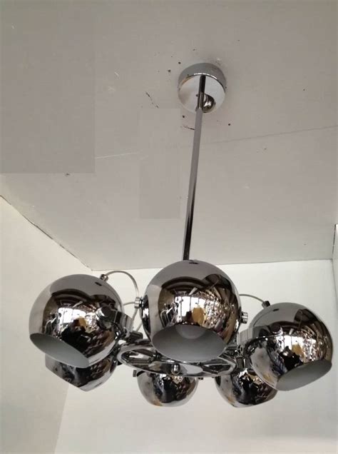 Proantic Lustre 70 80 Present Time 6 Globes Chromés