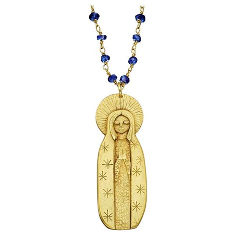 The Mother Mary Mala 18ct Fairmined Gold And Sapphire Beads For Sale At