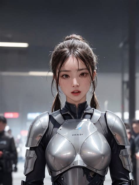 Many People Around Robot Armor Pigtails AI Porn