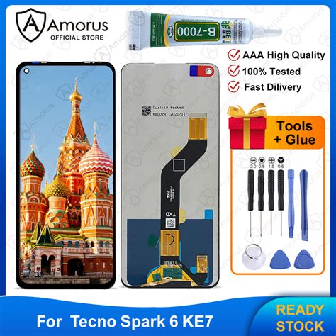 Amorus เครองมอ กาว LCD สำหรบ Tecno Spark Go 2020 KE5 สำหรบ Tecno