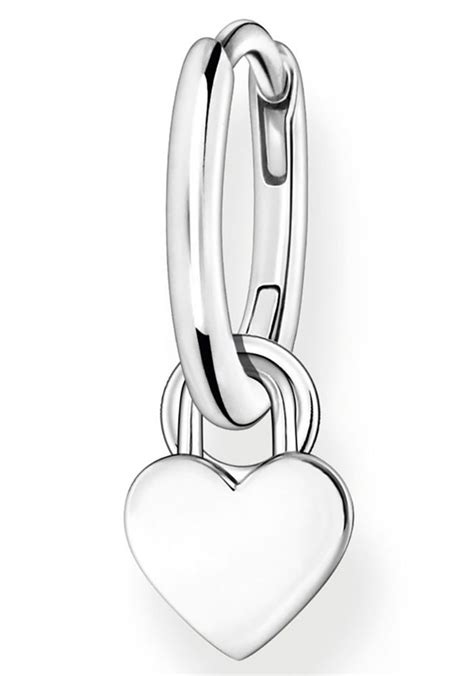 Thomas Sabo Single Creole Mit Herz Anh Nger Silber Cr