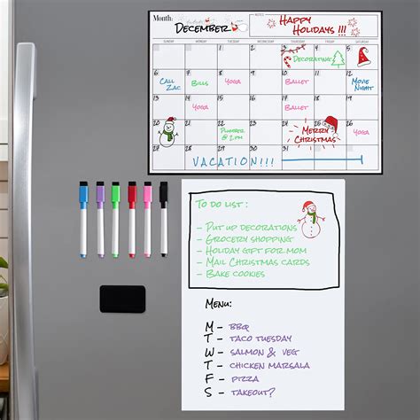 Cinch Magnetic Dry Erase Calendar And Whiteboard Bundle For Fridge 2