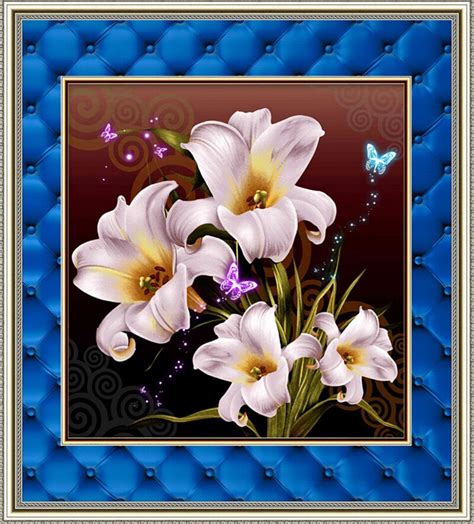 Needlework Pintura Completa Bordados Flores Flor Do Ponto Da Cruz Diy