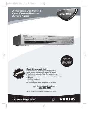 Philips DVD VCR Combo DVD741VR User manual | Manualzz