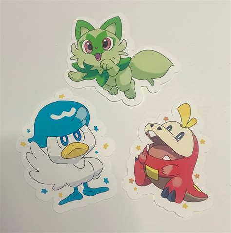 Sprigatito Pokemon Gen 9 Kawaii Anime Brillante Mate Sticker Etsy España