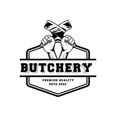 Butchery Logo Design Template In Rustic Retro Vintage Style 10553403