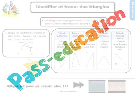 Evaluation Les Triangles Cm Bilan Et Controle Corrig Pdf Imprimer