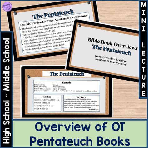 Bible Pentateuch (Torah) Books - Overview Presentation w/note-taking ...