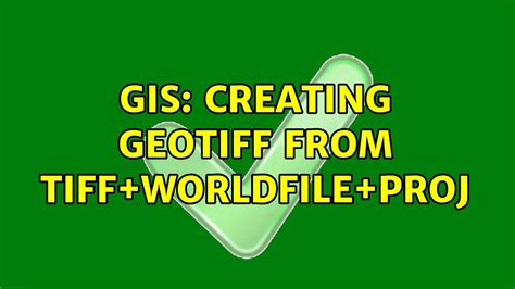 GIS Creating GeoTiff From Tiff WorldFile Proj 3 Solutions YouTube