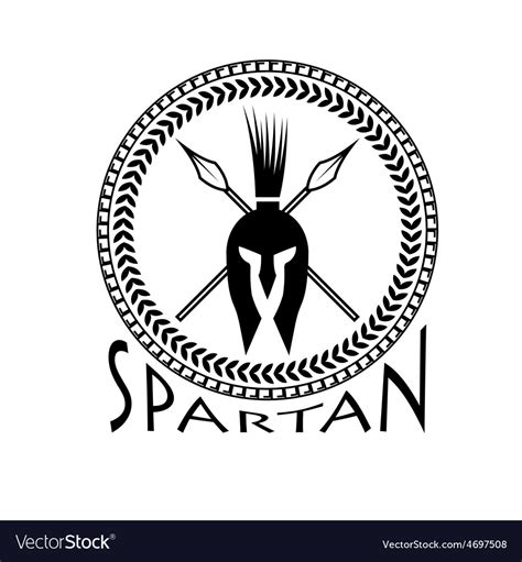 Spartan Helmet With Spears And Shield Royalty Free Vector Image