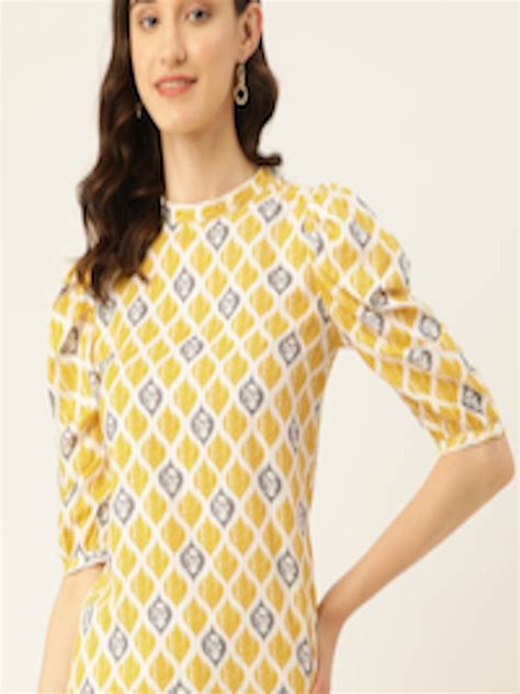 Buy Zizo By Namrata Bajaj Ethnic Motifs Printed Puff Sleeves Top Tops