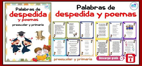 Palabras De Despedida Y Poemas Preescolar Y Primaria Https NBKomputer