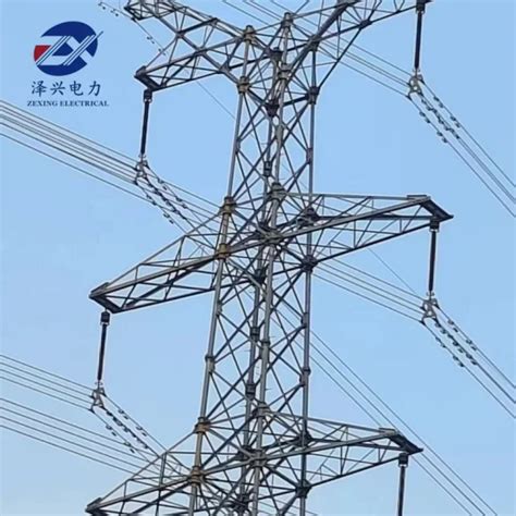 Lattice Mast And Flying Angle Steel Tower Structure 132kv 345kv 500kv