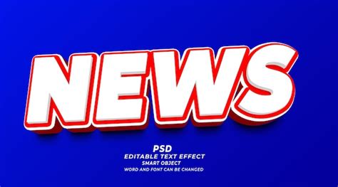 Plantilla De Photoshop De Efecto De Texto Editable En 3d De Noticias