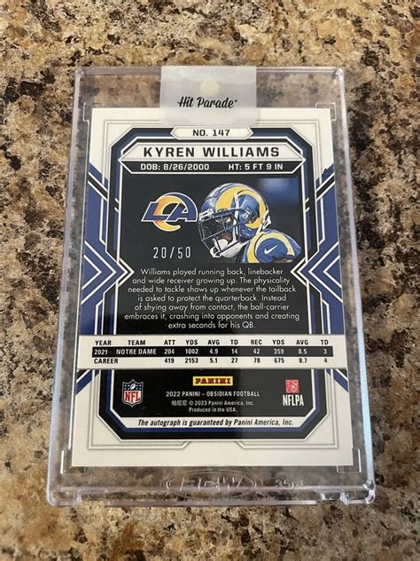 Panini Obsidian Electric Etch Green Auto Kyren Williams