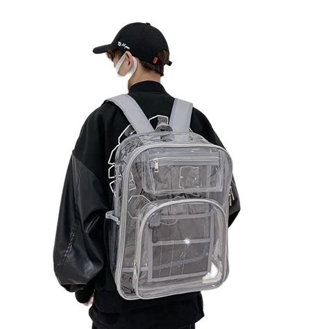 Mochilas Transparentes De PVC Para Hombres Y Mujeres Mochila De Gran