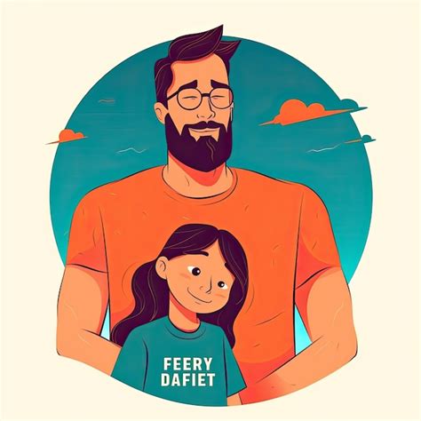 Premium Ai Image Father And Daughter Flat Illustration