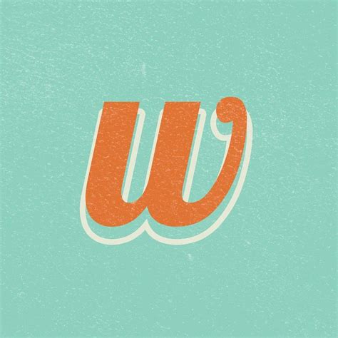 Download Free Psd Image Of Retro Letter W Bold Lettering Typography