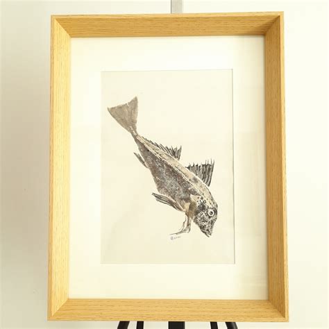 Original Gyotaku Gurnard Fish Japanese Art Etsy