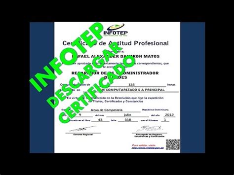 Como Descargar Certificación de INFOTEP YouTube