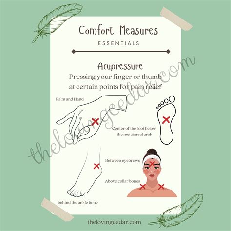 Comfort Measures Bundle Handouts Birth Education Midwife Doula