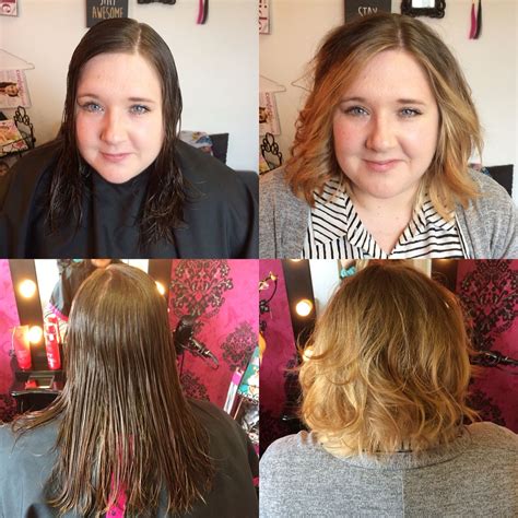 Hair Transformation Restyle Lob Long Bob Short Hair Sombre Salon Style Hair Transformation