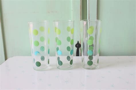 Retro Vintage Atomic Swirl Glasses Set Kitchen Groovy Etsy