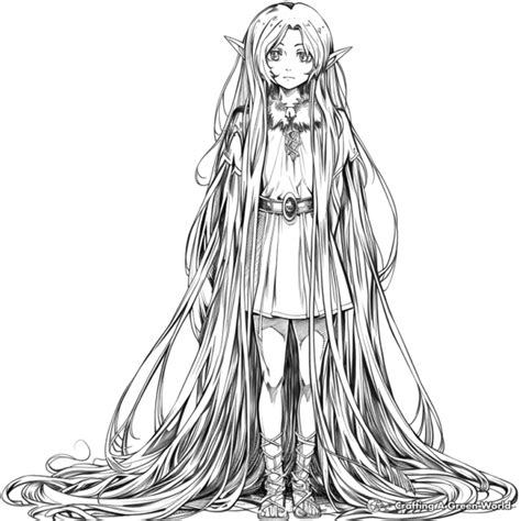 Long Hair Anime Girl Coloring Pages Free And Printable