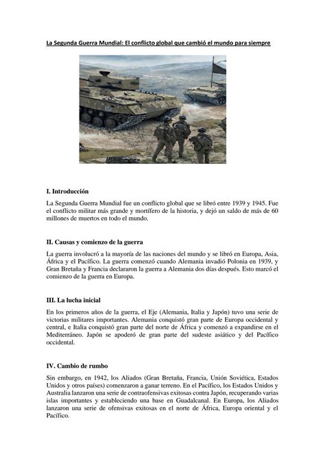 Solution La Segunda Guerra Mundial Ensayo Studypool