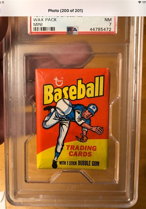 1975 Topps Mini Unopened Baseball Card Pack Graded By PSA Etsy