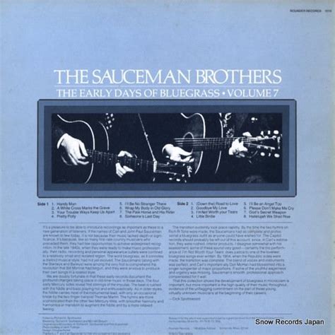 The Sauceman Brothers The Early Days Of Bluegrass Volume 7 Rounder1019