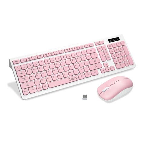 Reccazr Quiet Wireless Keyboard And Mouse Combo Full Size Usb