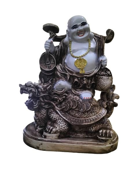 Paint Coated 15 Inches Polyresin Laughing Buddha Statue For Home At Rs