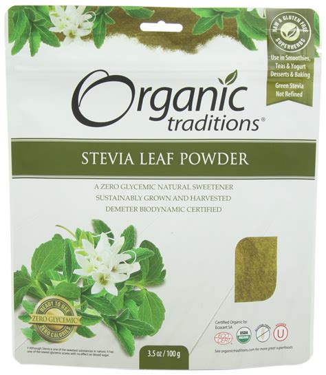 Amazon Organic Traditions Stevia Powder Green Leaf Ounce