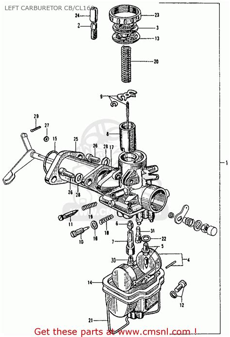 Honda CL160 SCRAMBLER 1966 USA LEFT CARBURETOR CB CL160 Buy LEFT