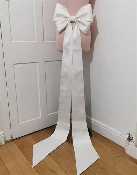 Long Tails Detachable Wedding Dress Bow Bridal Train Satin Etsy