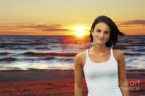 Beautiful Young Woman Enjoying The Beach Photograph By Sylvie Bouchard Fine Art America