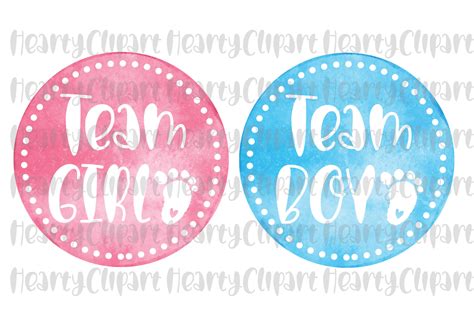 Team Girl Team Boy Gender Reveal Clipart Graphic by HeartyClipart ...