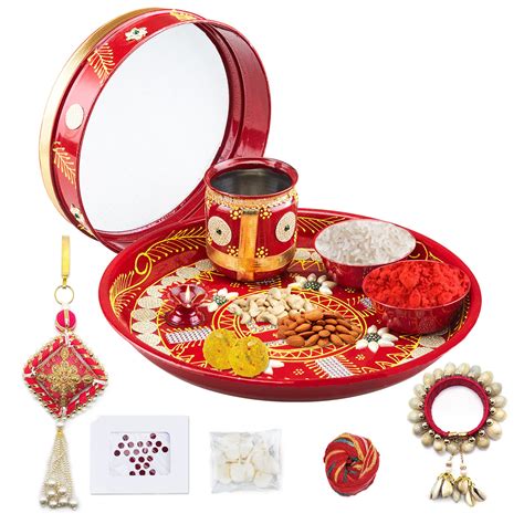 Hathkaam Karwachauth Thali Set For Women Pc Indian Decorative Pooja