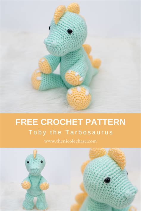 Toby The Tarbosaurus Free Dinosaur Crochet Pattern Nicole Chase