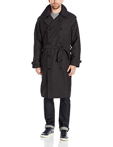 London Fog Mens Iconic Trench Coat Black 46 Long Coatsplus