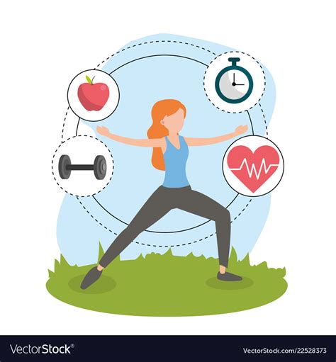 Health fitness cartoon Royalty Free Vector Image