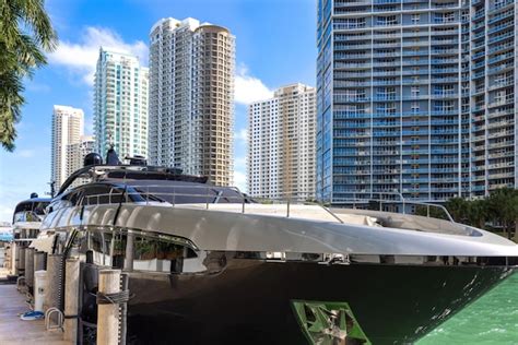 Premium Photo Luxury Yachts In Miami Marina Near Financial And