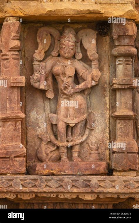 Broken Sculpture Of Hindu Goddess On The Hajareshwara Temple Bijolia