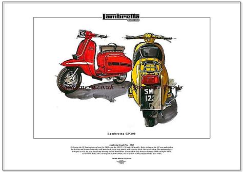 Lambretta Gp200 Scooter Fine Art Print Grand Prix Styled By Bertone